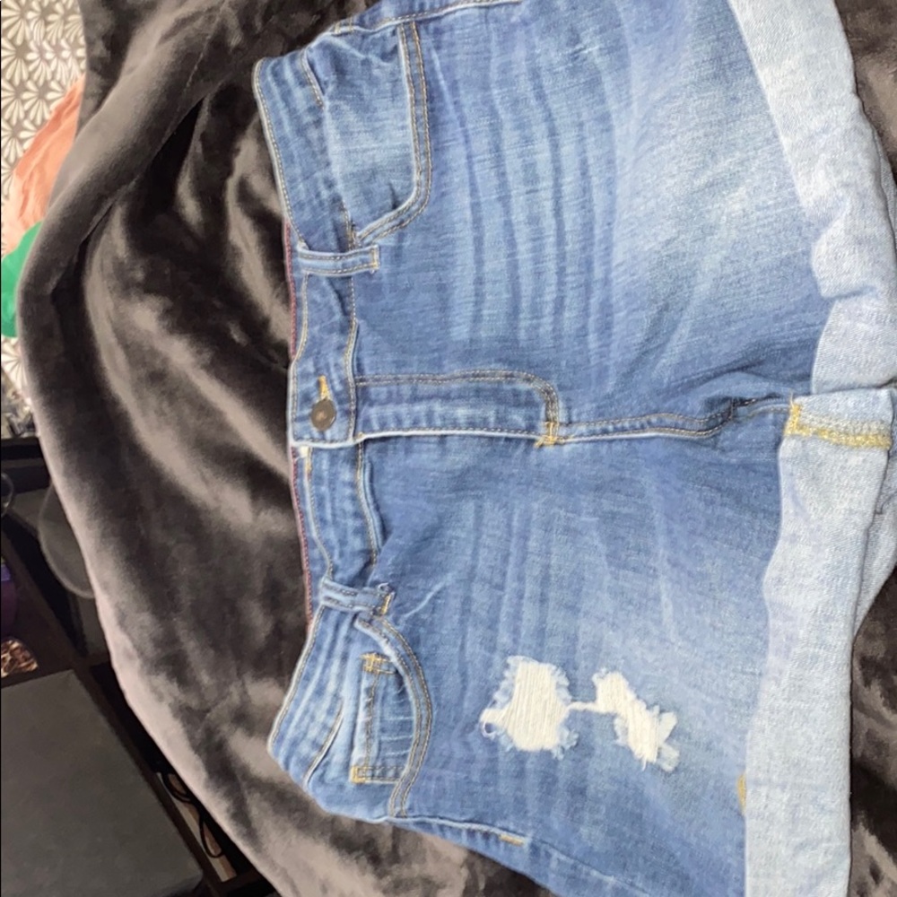 High waisted jean shorts